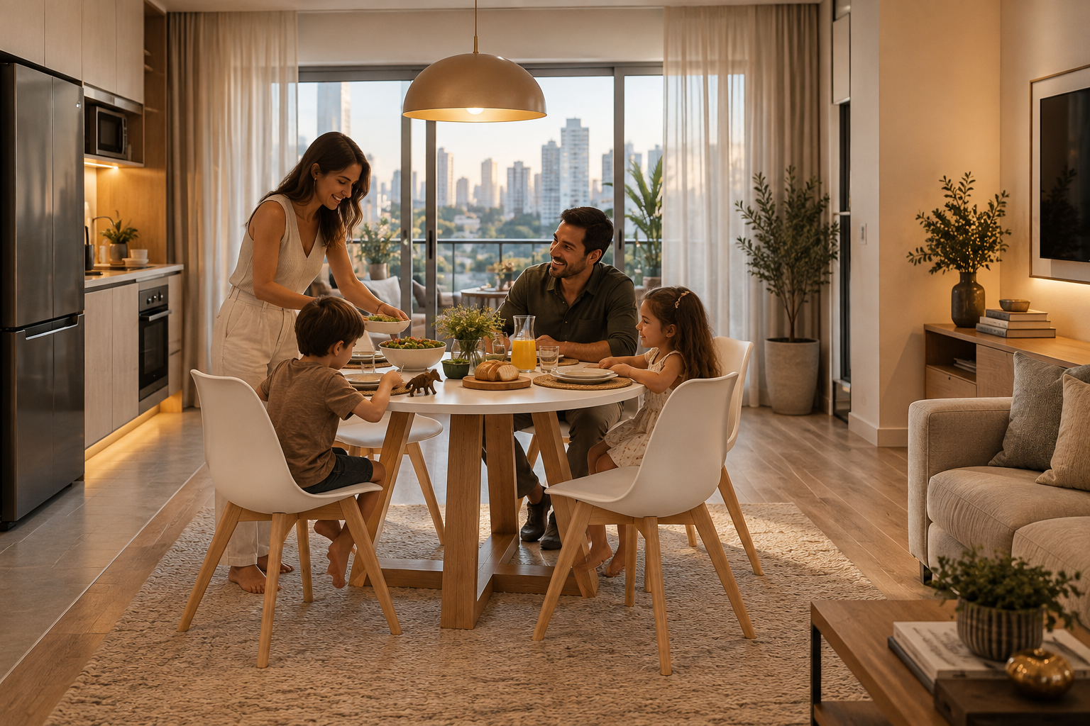 Família reunida em ambiente de jantar Lar DecorArte